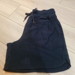 Athleta Womens Farallon Textured Drawstring Shorts Small Black Casual Athleisure